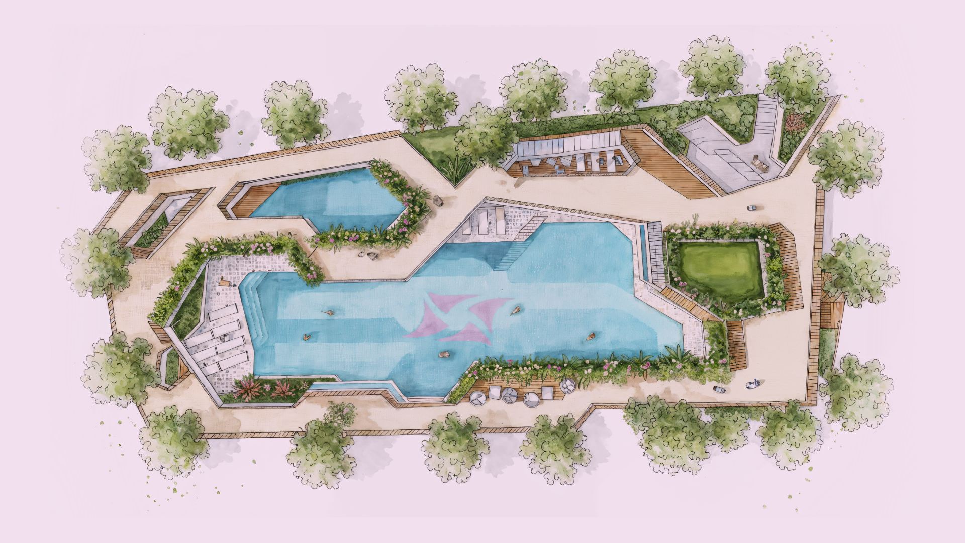 Central park aerial sketch