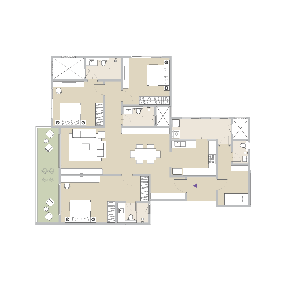 4 BHK Floor Plan